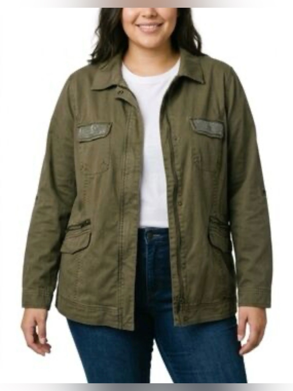 Torrid army green utility jacket